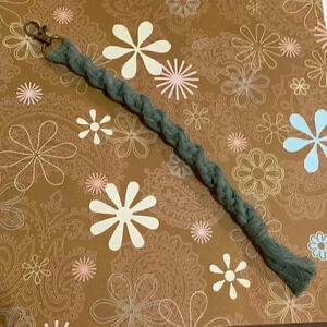 Spiral Macramé Keychain in Sage